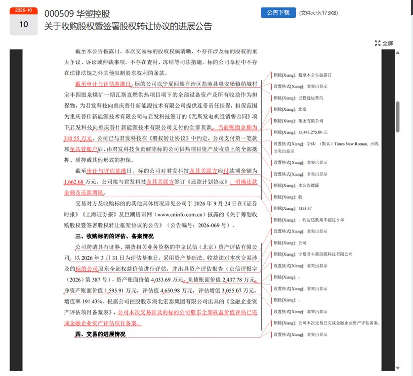 公告带着“修订痕迹”发布 华塑控股致歉